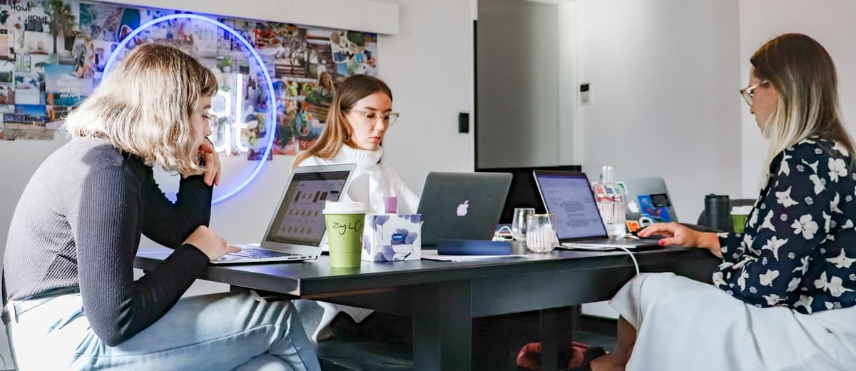 Team collaboration in a modern office